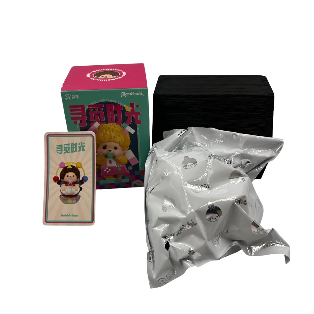 Monchhichi Memorable Childhood Bubble Kun Figure Sealed Blind Box Confirmed Card